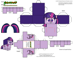 Size: 2979x2354 | Tagged: safe, artist:grapefruitface1, derpibooru import, twilight sparkle, twilight sparkle (alicorn), alicorn, pony, my little pony: pony life, craft, cubeecraft, papercraft, printable, solo