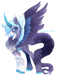 Size: 1920x2262 | Tagged: safe, artist:nightingalewolfie, derpibooru import, oc, oc:alvina glacial seas, alicorn, pony, chest fluff, crystal horn, female, horn, mare, simple background, solo, transparent background