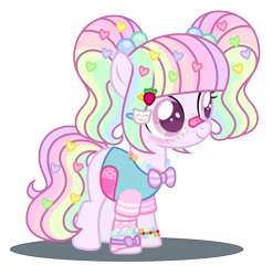 Size: 1439x1457 | Tagged: safe, artist:strawberry-spritz, derpibooru import, oc, oc only, oc:candy heart, earth pony, pony, clothes, female, filly, simple background, solo, transparent background