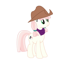 Size: 2174x1925 | Tagged: safe, artist:three uncle, derpibooru import, jade spade, penny ante, earth pony, pony, background pony, cowboy hat, female, hat, mare, neckerchief, pigtails, simple background, smiling, solo, transparent background
