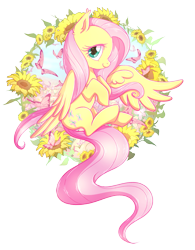 Size: 1511x1934 | Tagged: safe, artist:nessaka-v, artist:nessakav, derpibooru import, part of a set, fluttershy, butterfly, pegasus, pony, cute, ear fluff, female, flower, looking at you, mare, profile, shyabetes, simple background, solo, sunflower, transparent background