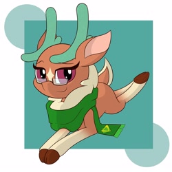 Size: 3000x3000 | Tagged: safe, artist:mrneo, derpibooru import, cashmere (tfh), deer, them's fightin' herds, clothes, community related, scarf, solo