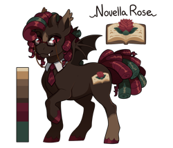 Size: 770x660 | Tagged: safe, alternate version, artist:lastnight-light, derpibooru import, oc, oc:novella rose, bat pony, bowtie, female, glasses, mare, simple background, solo, transparent background