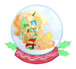 Size: 784x715 | Tagged: safe, artist:journeewaters, derpibooru import, oc, oc only, pony, unicorn, female, mare, simple background, snow globe, solo, transparent background