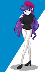 Size: 1500x2400 | Tagged: safe, artist:geraritydevillefort, derpibooru import, rarity, equestria girls, beatnik rarity, beret, clothes, hat, solo, sweater