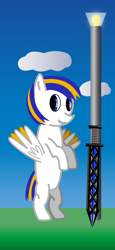 Size: 1080x2340 | Tagged: safe, artist:stormhawk, derpibooru import, oc, oc:storm, pegasus, pony, bipdal, looking at you, male, pegasus oc, phone wallpaper, stallion, sword, weapon, wings