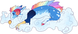 Size: 2310x1032 | Tagged: safe, artist:sleepy-nova, derpibooru import, oc, oc:astral projection, draconequus, cloud, simple background, solo, transparent background