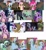 Size: 2810x3072 | Tagged: safe, derpibooru import, edit, screencap, aloe, apple fritter, fluttershy, lyra heartstrings, pinkie pie, princess cadance, rainbow dash, rarity, shining armor, spike, twilight sparkle, alicorn, diamond dog, dragon, earth pony, pegasus, pony, unicorn, a dog and pony show, bridle gossip, hearth's warming eve (episode), my little pony: the movie, apple family member, bit, bridle, chains, collar, diamond dog guard, gag, harness, horn, horn cap, muzzle, muzzle gag, rainbow crash, reins, rope, spear, spitty pie, storm guard, tack, weapon