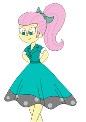 Size: 1211x1720 | Tagged: safe, artist:rarity525, derpibooru import, fluttershy, equestria girls, 50's fashion, poodle skirt, simple background, solo, transparent background