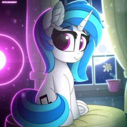 Size: 3000x3000 | Tagged: safe, artist:alexbefest, derpibooru import, dj pon-3, vinyl scratch, pony, unicorn, solo