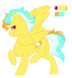 Size: 1146x1247 | Tagged: safe, artist:silentwolf-oficial, derpibooru import, oc, oc only, oc:bright storm, pegasus, pony, pegasus oc, raised hoof, reference sheet, simple background, solo, white background, wings