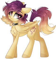 Size: 1927x2021 | Tagged: safe, artist:cinnamontee, derpibooru import, oc, oc only, oc:sunrise skies, pegasus, pony, chest fluff, choker, ear piercing, fangs, featureless crotch, female, floppy ears, freckles, jewelry, mare, necklace, piercing, simple background, slit eyes, solo, tongue out, transparent background