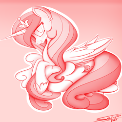 Size: 4000x4000 | Tagged: safe, artist:ser-p, derpibooru import, princess cadance, alicorn, pony, absurd resolution, cloud, monochrome, solo