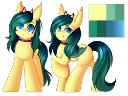 Size: 2000x1500 | Tagged: safe, artist:xcinamon-twistx, derpibooru import, oc, oc only, bat pony, pony, cat ears, collar, commission, commissions open, fangs, looking at you, reference sheet, simple background, solo, transparent background
