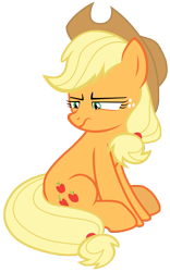 Size: 7000x11200 | Tagged: safe, artist:tardifice, derpibooru import, applejack, earth pony, pony, non-compete clause, absurd resolution, annoyed, cowboy hat, cutie mark, female, grumpy, hat, mare, simple background, solo, stetson, transparent background, vector