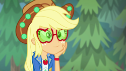 Size: 1920x1080 | Tagged: safe, derpibooru import, screencap, applejack, accountibilibuddies, better together, equestria girls, solo