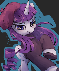 Size: 2964x3553 | Tagged: safe, artist:lexiedraw, derpibooru import, rarity, pony, unicorn, beatnik rarity, beret, clothes, hat, solo, sweater