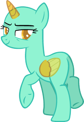 Size: 985x1435 | Tagged: safe, artist:galacticaries, artist:pegasski, derpibooru import, oc, oc only, alicorn, pony, the washouts (episode), alicorn oc, bald, base, eyelashes, horn, raised hoof, simple background, smiling, solo, transparent background, two toned wings, underhoof, wings