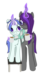 Size: 612x1076 | Tagged: safe, artist:etheria galaxia, derpibooru import, oc, oc only, oc:etheria galaxia, oc:scratch wub, alicorn, unicorn, 2021 community collab, alicorn oc, cute, derpibooru community collaboration, female, horn, male, mare, simple background, transparent background, wings