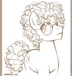 Size: 972x1024 | Tagged: safe, artist:mn27, derpibooru import, oc, oc only, oc:sonnet philosophy, earth pony, pony, glasses, male, sketch, solo, stallion