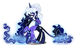 Size: 2700x1600 | Tagged: safe, artist:gihhbloonde, derpibooru import, princess luna, alicorn, pony, alternate design, simple background, solo, transparent background