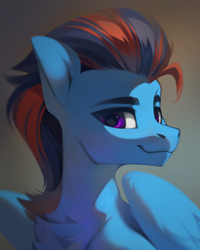 Size: 1784x2230 | Tagged: safe, artist:share dast, derpibooru import, oc, oc only, oc:andrew swiftwing, pegasus, pony, bust, looking at you, portrait, solo, wings