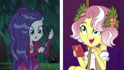 Size: 1920x1080 | Tagged: safe, derpibooru import, screencap, rarity, vignette valencia, better together, equestria girls, inclement leather, inclement leather: vignette valencia