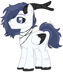 Size: 2632x3012 | Tagged: safe, artist:kurosawakuro, derpibooru import, oc, pegasus, pony, antlers, male, simple background, solo, stallion, transparent background, two toned wings, wings