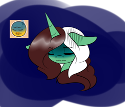 Size: 812x697 | Tagged: safe, artist:kaggy009, derpibooru import, oc, oc:peppermint pattie (unicorn), pony, unicorn, ask peppermint pattie, emoji, female, mare, solo