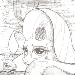 Size: 1360x1360 | Tagged: safe, artist:johnerose126, derpibooru import, princess skystar, seapony (g4), my little pony: the movie, monochrome, sketch, solo, traditional art