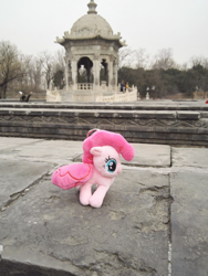 Size: 720x960 | Tagged: safe, derpibooru import, pinkie pie, beijing, china, irl, photo, plushie, yuanming yuan