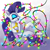 Size: 850x850 | Tagged: safe, artist:calena, derpibooru import, rarity, pony, unicorn, 2020, adorable face, christmas, christmas lights, cute, ear fluff, floating, happy, holiday, hug, lights, pillow, pillow hug, solo, tied