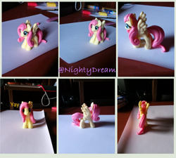 Size: 1304x1176 | Tagged: safe, artist:nightydream, derpibooru import, fluttershy, pegasus, pony, craft, figurine, irl, photo, solo