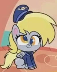 Size: 320x400 | Tagged: safe, artist:grandescartoons, derpibooru import, screencap, derpy hooves, pegasus, pony, my little pony: pony life, unboxing day, spoiler:pony life s01e30, cropped