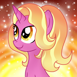 Size: 800x800 | Tagged: safe, artist:katya, derpibooru import, luster dawn, pony, unicorn, the last problem, female, future, looking up, mare, solo