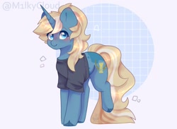 Size: 1280x939 | Tagged: safe, artist:m1lkycloud, derpibooru import, oc, oc:maple parapet, pony, unicorn, clothes, female, mare, shirt, solo