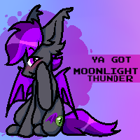 Size: 200x200 | Tagged: safe, derpibooru import, oc, oc:moonlight thunder, bat pony, pony, banned from equestria daily, blushing, commission, looking at you, shy, sitting, smiling, solo, text, ych result