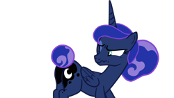 Size: 1920x1080 | Tagged: safe, artist:gmaplay, derpibooru import, princess luna, alicorn, pony, between dark and dawn, butt, butthurt, cutie mark, female, literal butthurt, mare, moonbutt, pain, simple background, solo, transparent background