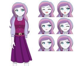 Size: 1713x1527 | Tagged: safe, artist:fantasygerard2000, derpibooru import, potion nova, equestria girls, my little pony: pony life, angry, clothes, dress, equestria girls-ified, expressions, looking at you, one eye closed, open mouth, pouting, sad, simple background, skirt, transparent background, wink