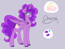 Size: 1158x879 | Tagged: safe, artist:cyrinthia, derpibooru import, oc, oc:charise de luna, alicorn, pony, female, magical lesbian spawn, mare, offspring, parent:pinkie pie, parent:princess luna, parents:lunapie, solo