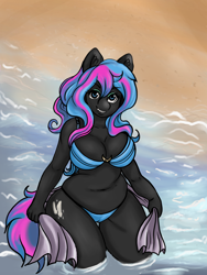 Size: 3000x4000 | Tagged: safe, artist:di-2, derpibooru import, oc, oc:obabscribbler, anthro, earth pony, bikini, cameltoe, chubby, clothes, solo, swimsuit