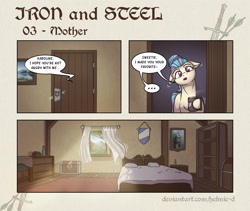 Size: 2336x1968 | Tagged: safe, artist:helmie-art, derpibooru import, oc, oc:karoline skies, pony, comic:iron and steel, comic