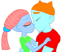 Size: 1024x692 | Tagged: safe, artist:mario101, derpibooru import, oc, oc only, oc:mable syrup sam, oc:sugar sally, human, equestria girls, 1000 hours in ms paint, humanized, kissing, oc x oc, shipping, simple background, transparent background