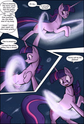 Size: 1920x2816 | Tagged: safe, artist:shieltar, derpibooru import, part of a series, part of a set, twilight sparkle, unicorn twilight, pony, unicorn, comic:giant twilight, comic, cute, dialogue, female, galaxy, giant pony, giant twilight sparkle, giantess, growth, jewelry, macro, mare, necklace, pony bigger than a galaxy, pony bigger than a planet, pony bigger than a solar system, pony bigger than a star, pony heavier than a black hole, pony heavier than a galaxy, signature, size difference, solo, space, stars, tangible heavenly object