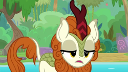 Size: 1280x720 | Tagged: safe, derpibooru import, screencap, autumn blaze, kirin, sounds of silence, solo