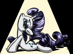 Size: 1280x942 | Tagged: safe, artist:kabukihomewood, derpibooru import, edit, rarity, pony, unicorn, backbend, black and white, cobra stretch, flexible, stretching