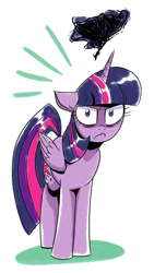 Size: 528x933 | Tagged: safe, artist:brendahickey, derpibooru import, edit, twilight sparkle, twilight sparkle (alicorn), alicorn, grumpy, grumpy twilight, simple background, solo, twilight is not amused, unamused, white background