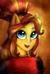 Size: 1884x2763 | Tagged: safe, artist:enjal, derpibooru import, sunset shimmer, dance magic, equestria girls, spoiler:eqg specials, bust, female, ponied up, solo