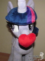 Size: 2389x3240 | Tagged: safe, artist:allunacraft, derpibooru import, twilight sparkle, twilight sparkle (alicorn), alicorn, pony, heart, irl, photo, plushie, solo