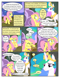 Size: 612x792 | Tagged: safe, artist:newbiespud, derpibooru import, edit, edited screencap, screencap, fluttershy, princess celestia, alicorn, pegasus, pony, comic:friendship is dragons, horse play, comic, dialogue, eyes closed, female, hooves to the chest, hyperventilating, jewelry, mare, paper bag, peytral, raised hoof, screencap comic, tiara